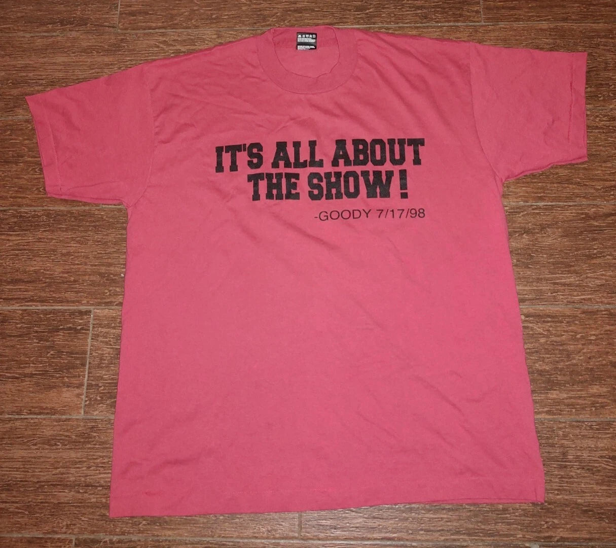 Vtg Fruit Of The Loom It's All About The Show Maroon Single Stitch T-shirt Xl