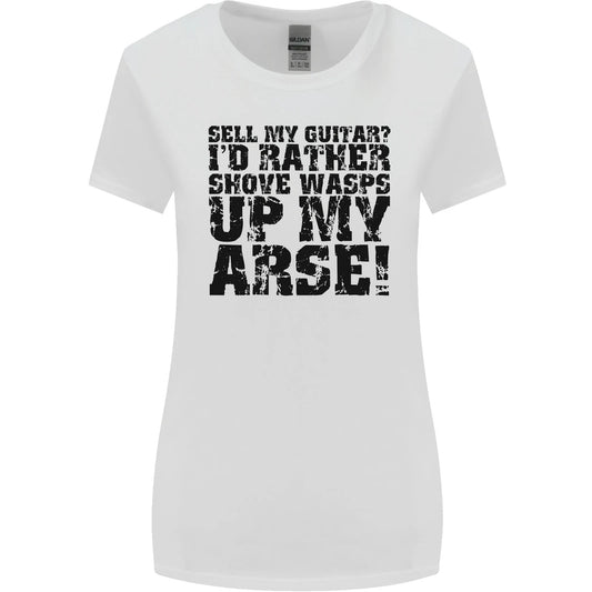 Sell My Guitar Guitarist Acoustic Funny Womens Wider Cut Tshirt T-Shirt | Iconic Graphic Look | Great Gift For Fans