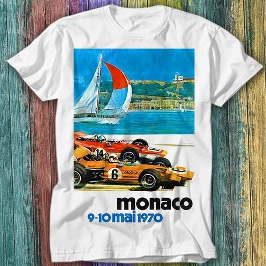 Monaco 1970 Grand Prix Racing T Shirt Top Tee 445