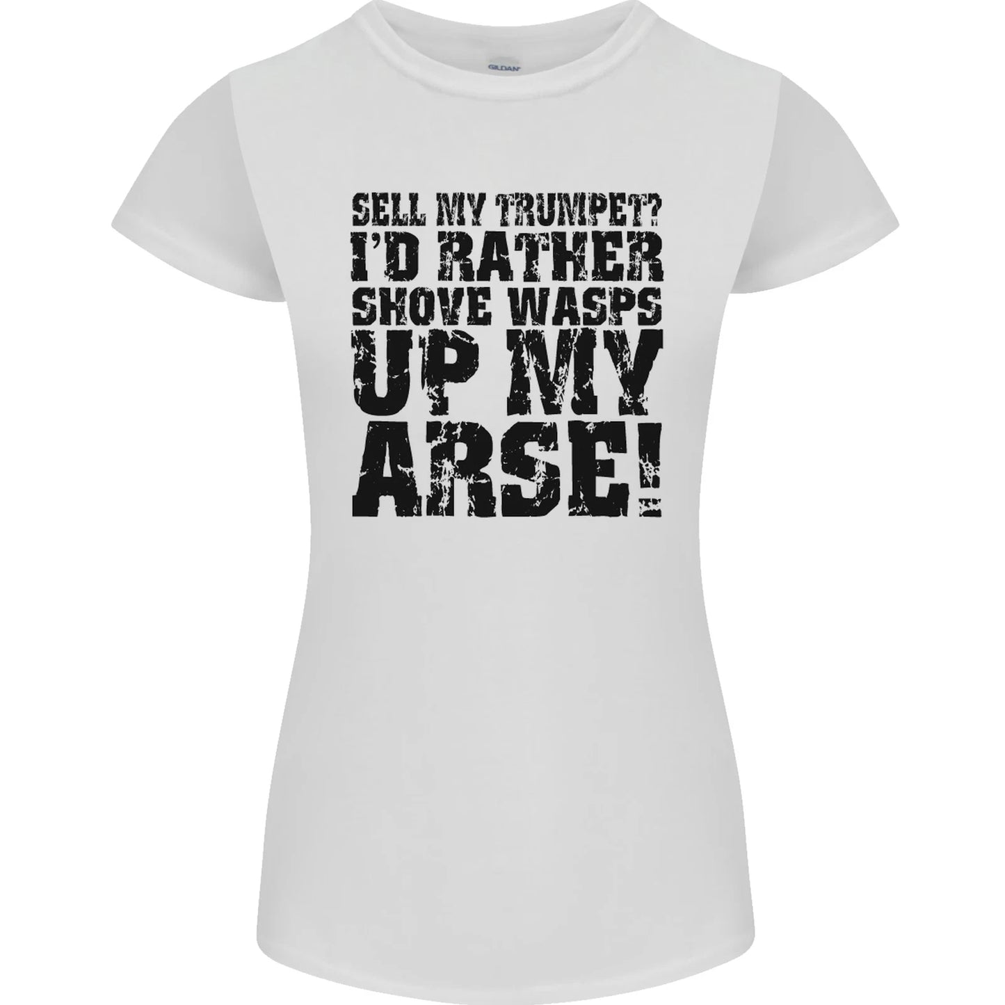 Sell My Trumpet Funny Music Brass Womens Petite Cut Tshirt T-Shirt | Vintage Style | Great Gift For Fans