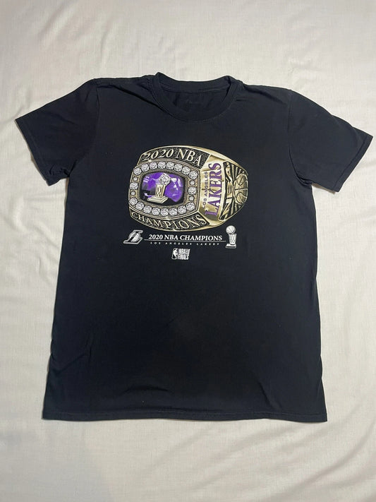 Los Angeles Lakers Shirt Mens Medium Fanatics 2020 Nba Champions Ring Black | Trendy Graphic Tee | Casual Unisex T-shirt