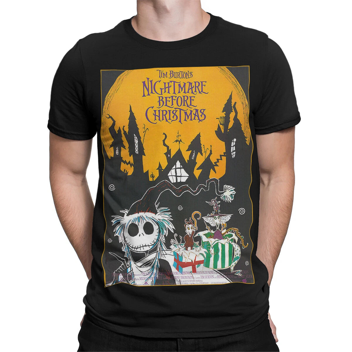 Tim Burtons Nightmare Before Christmas Movie Unisex Graphic Tee Holiday T-shirt