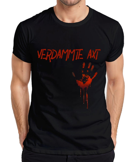 Verdammte Axt Blutiger Handabdruck Horror Halloween Grusel Blut Herren T-shirt