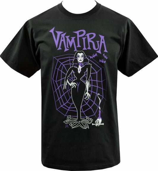 Vampira Mens Gothic T-shirt Classic B-movie Horror Halloween Vampire S-5xl