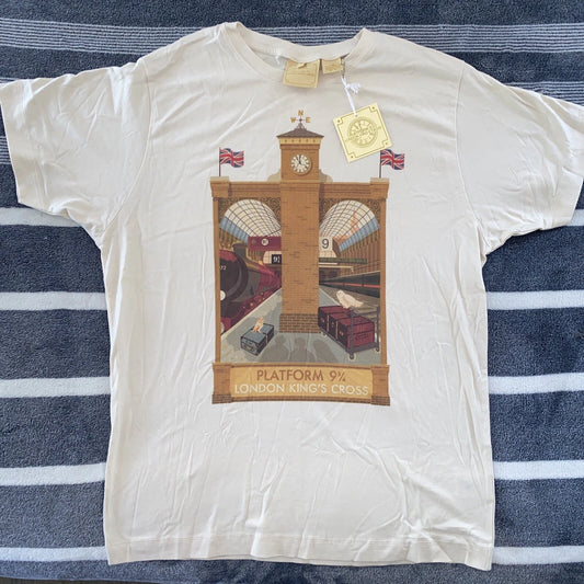 Warner Bros Best Sellers Minalima Platform 9 3/4 Print T shirt Harry Potter Rare