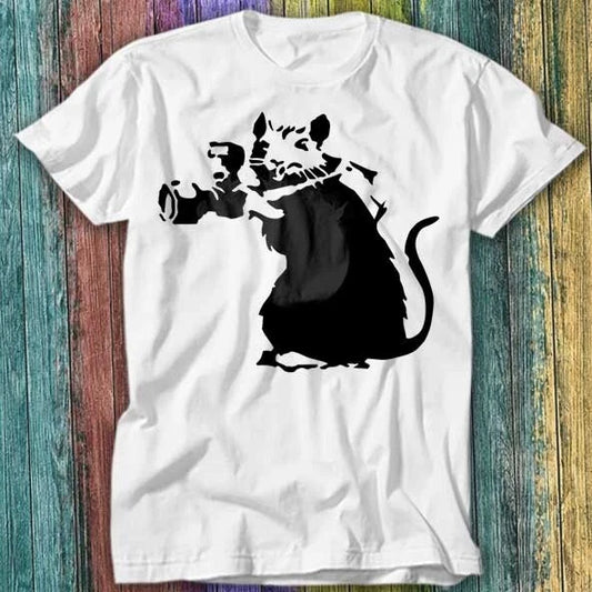 Banksy Rat Photographer T Shirt Top Tee 488