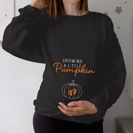Tshirt (1931) Growing A Little Pumpkin Halloween Maternity T-shirt Sweatshirt