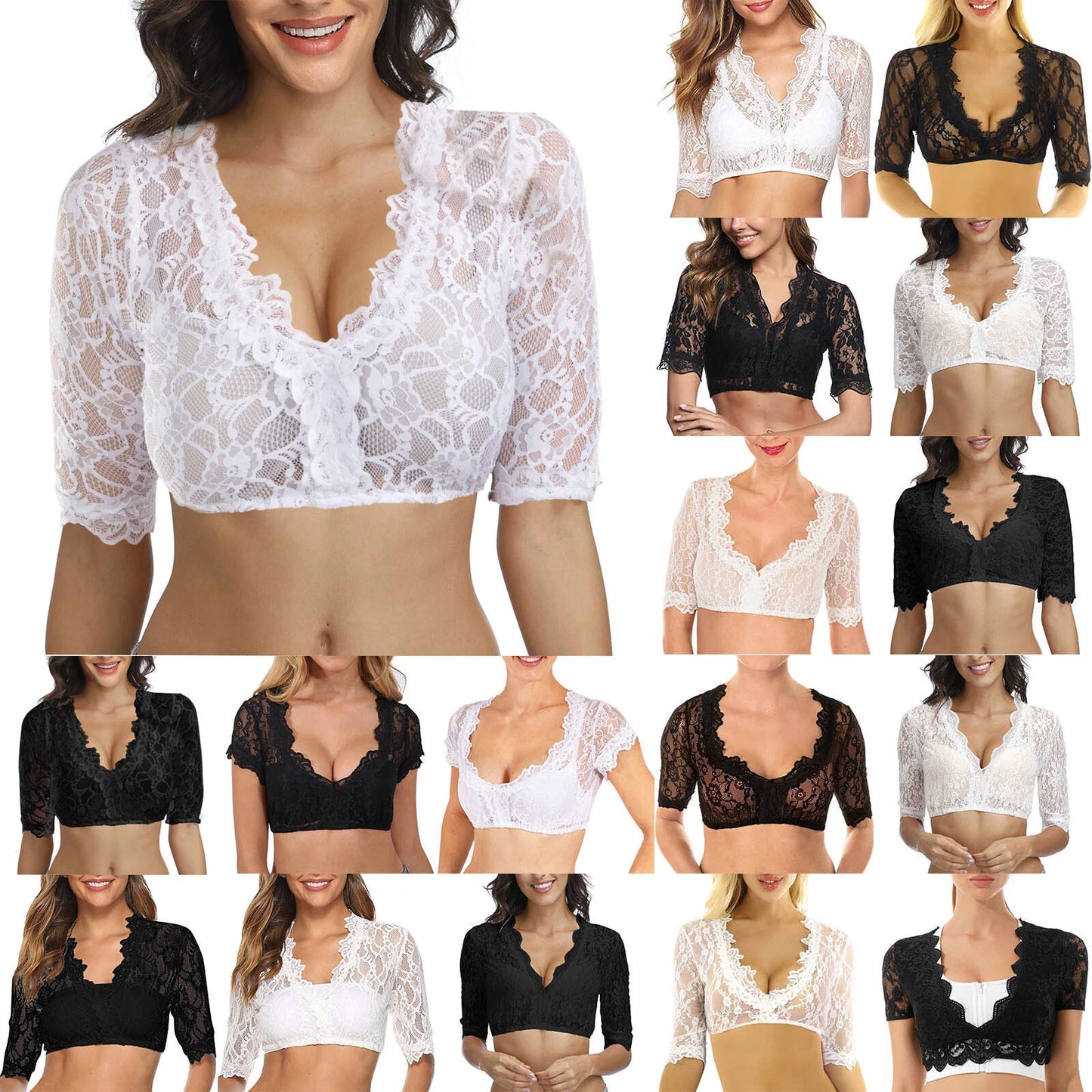 Womens Sexy Top Slim Elegant Black Dirndl Lace Oktoberfest Tank Halloween Blouse