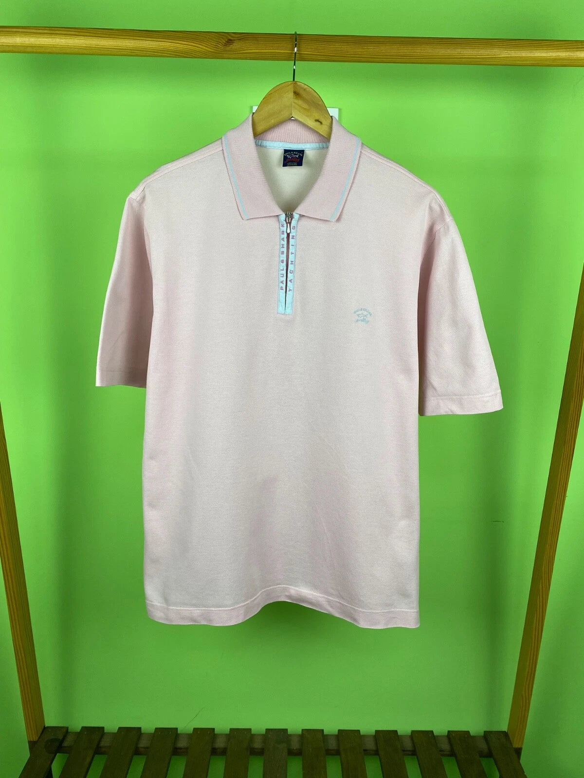 Vintage Paul &amp; Shark Pink Polo T-shirt Size L