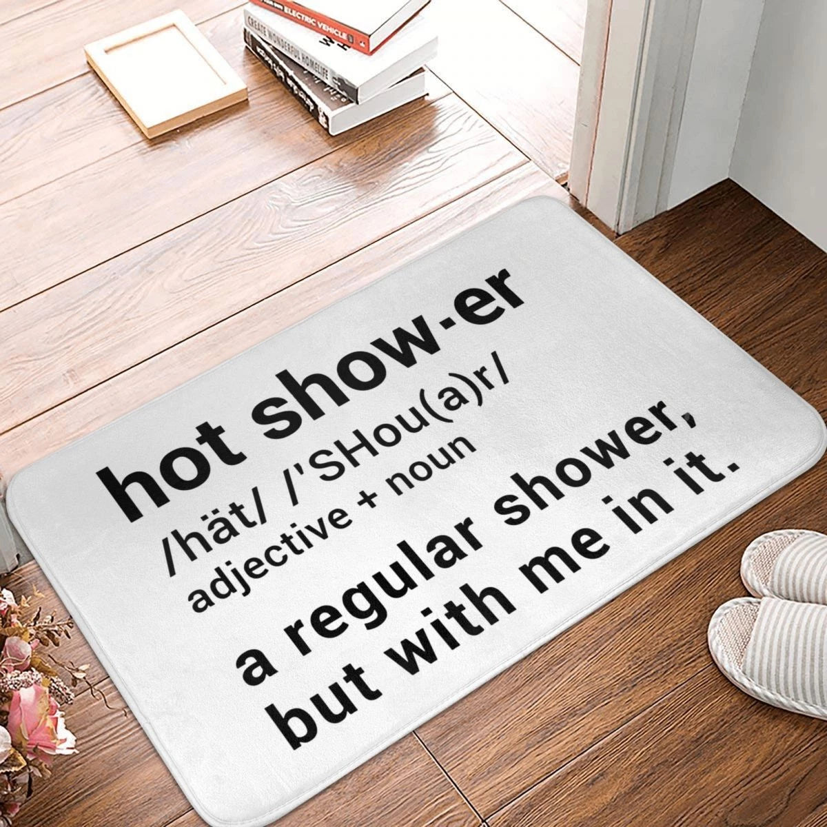 Doormat Hot Shower Definition Funny Bath Kitchen Mat Welcome Decor