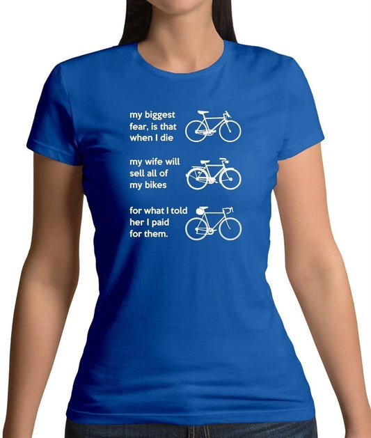Wife Will Sell All Of My Bikes Womens Tshirt Cycling Bike Funny Cycle T-Shirt | Comfort-Fit Style | Perfect For Daily Wear