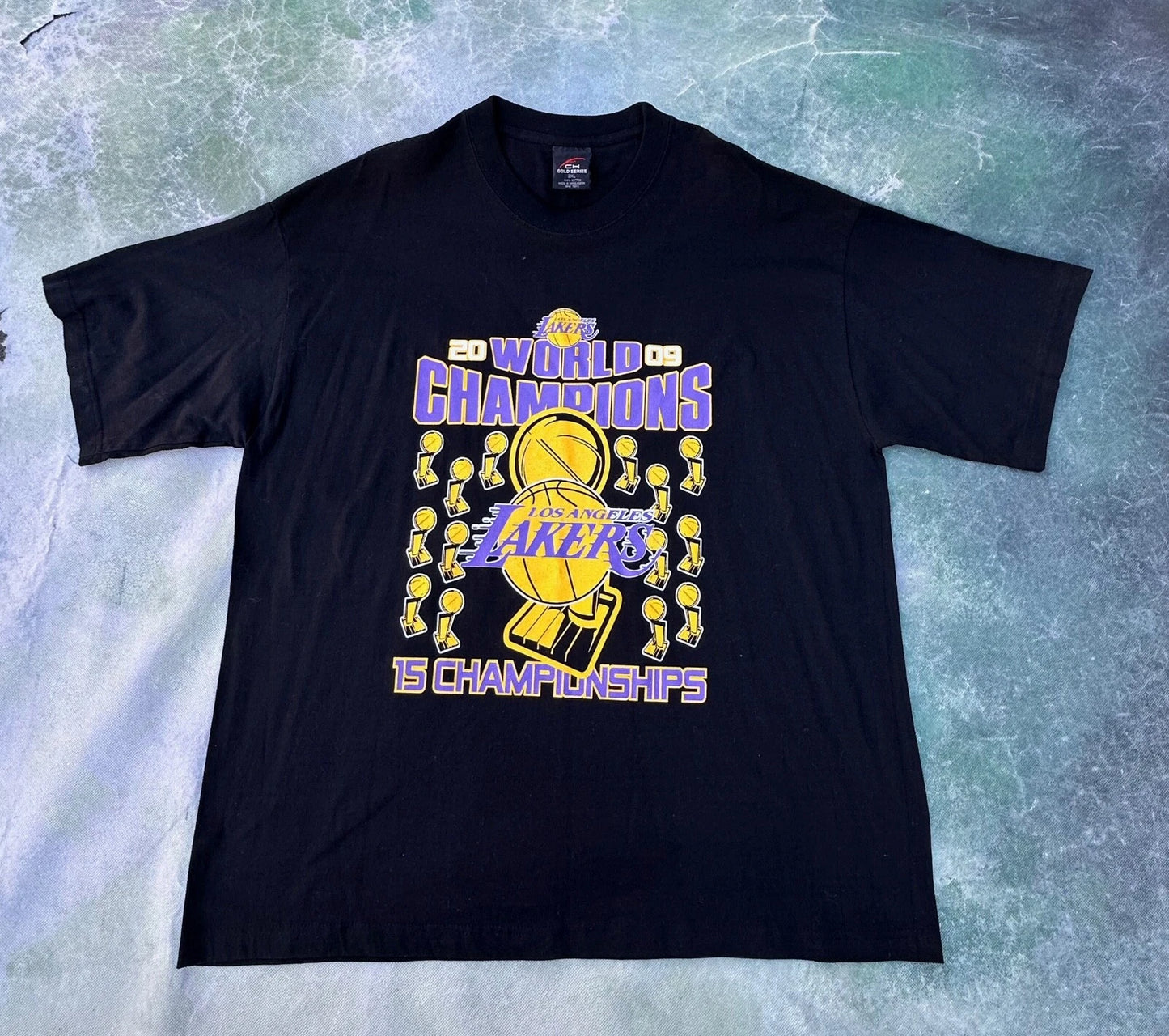 Nba Los Angeles Lakers 2009 World Champions Men's Double Sided T-shirt Size 2xl | Trendy Graphic Tee | Casual Unisex T-shirt