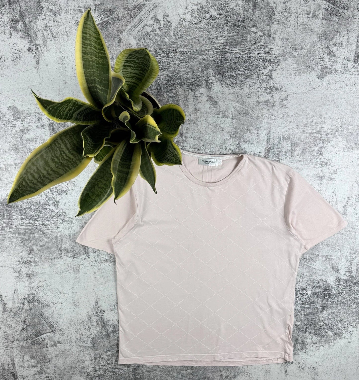 Vintage Yves Saint Laurent Full Monogram Ysl Pink Rose Jersey T Shirt Tee Shirt