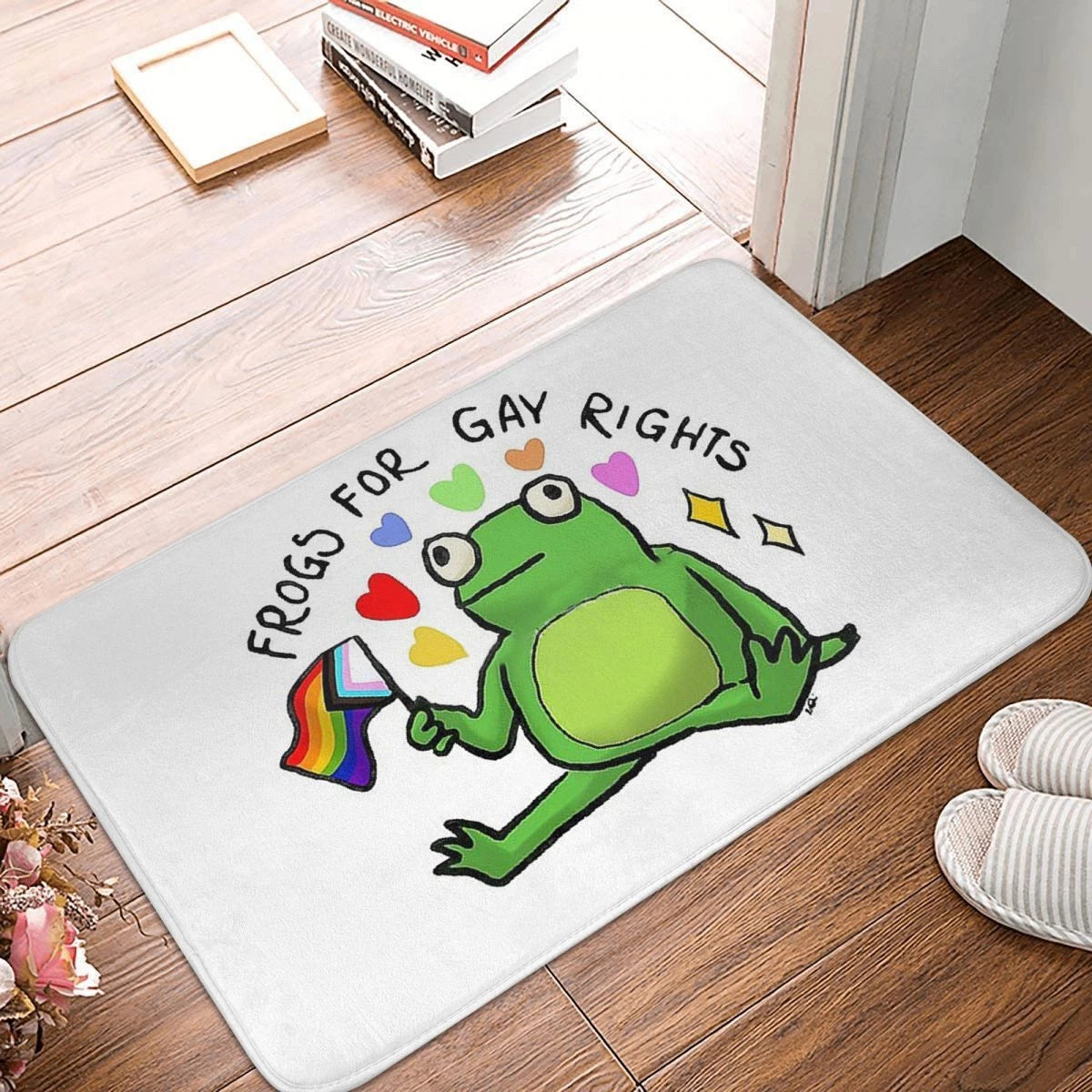 Frog Froggie Funny Interesting Non-slip Doormat Frogs For Gay Rights Bath Mat
