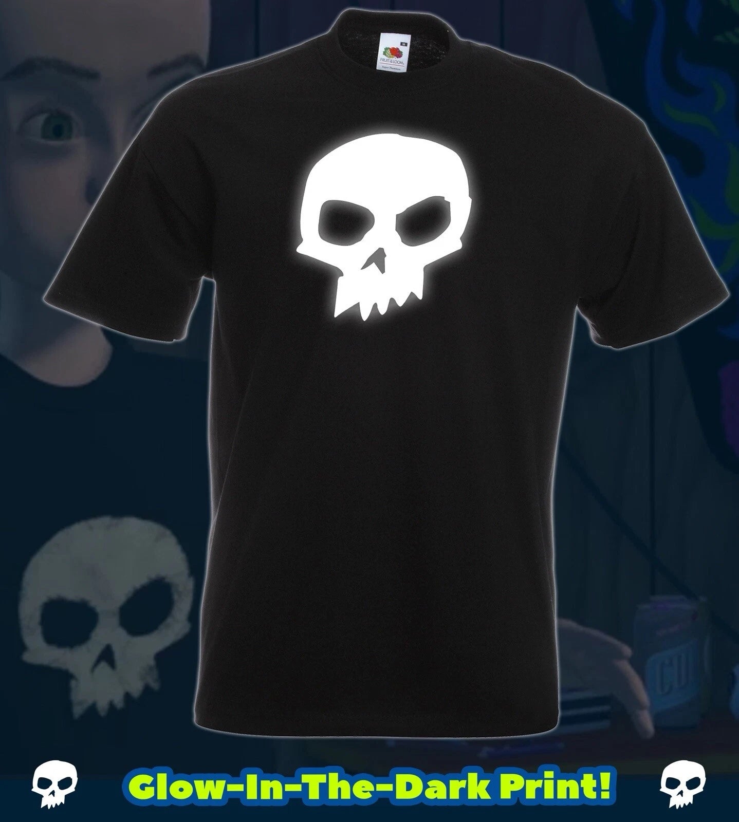 Toy Story Sid Skull T-shirt Glow Costume Disney Fancy Dress Movie Halloween Tee