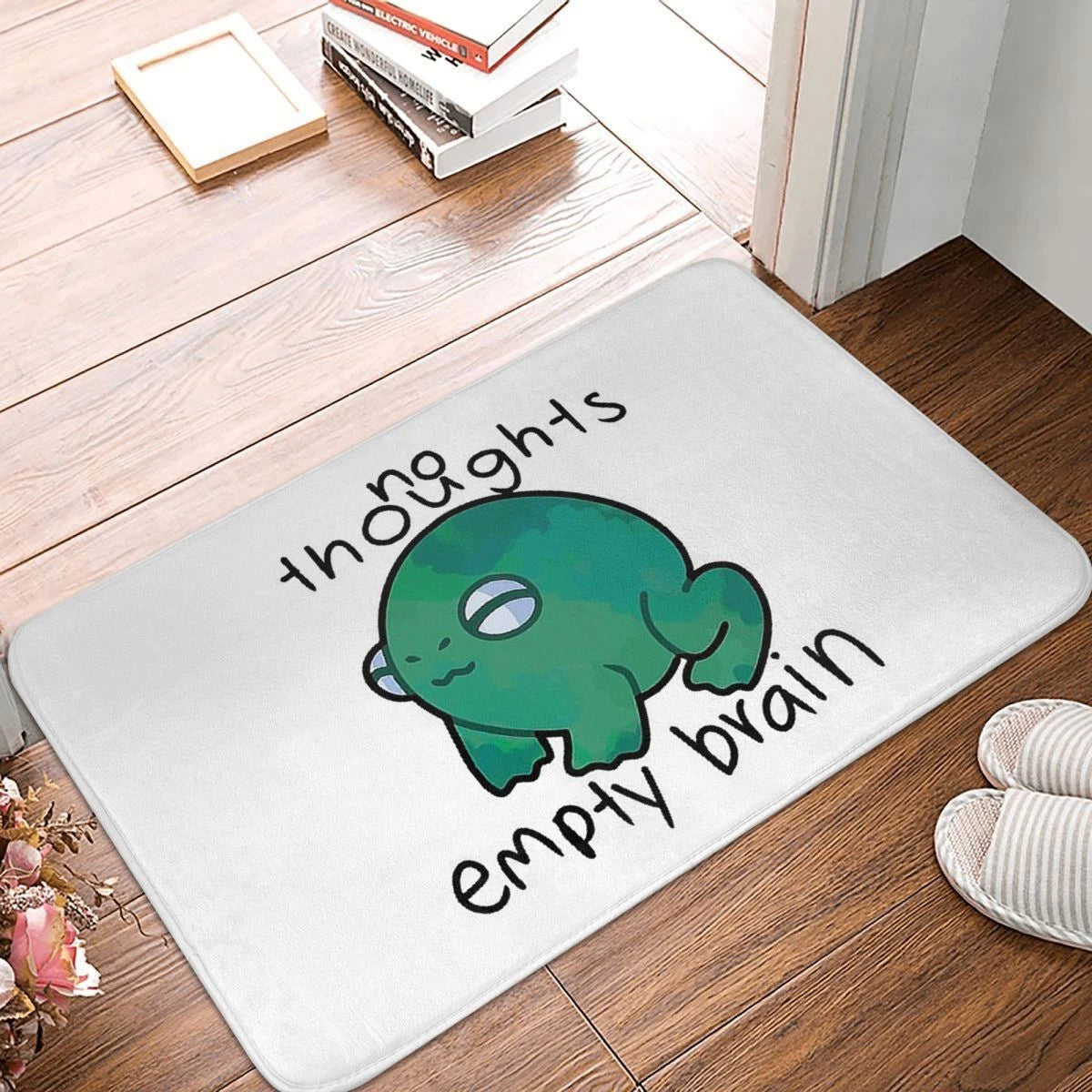 Frog Froggie Funny Interesting Bath Mat No Thoughts Empty Brain Doormat Flannel