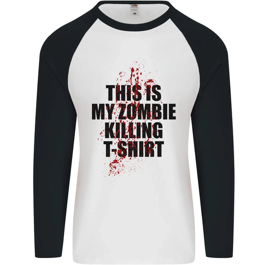 This Is My Zombie Killing Halloween Horror Mens L/s Baseball T-shirt