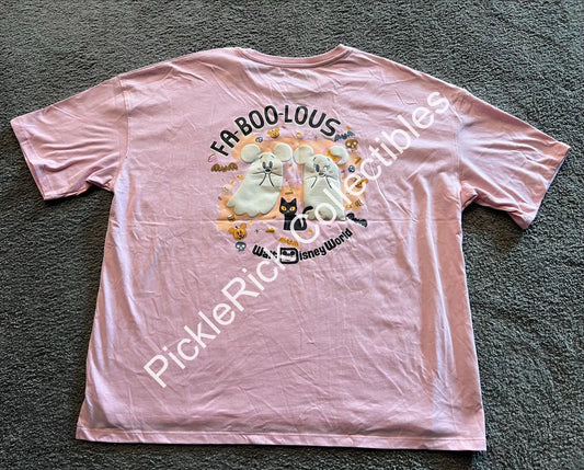 Disney Parks Shirt 2025 Wdw Halloween Mickey Minnie Fa boo lous Pink Adult Xs