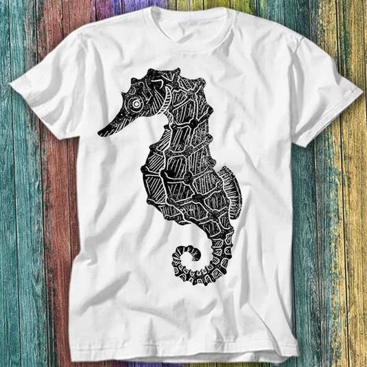 Golden Oceans Seahorse T Shirt Top Tee 574