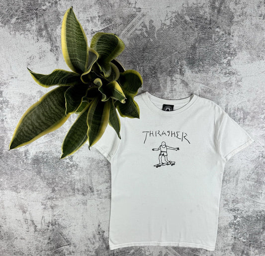 Thrasher Skateboarding Gonz Graphic Print Rap Y2k Baggy Relaxed T Shirt Tee