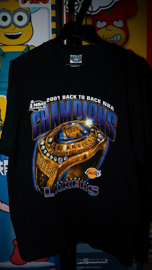 Vintage 2001 Los Angeles Lakers Nba Finals Champions Ring Tee Shirt - Large Nwot | Trendy Graphic Tee | Casual Unisex T-shirt