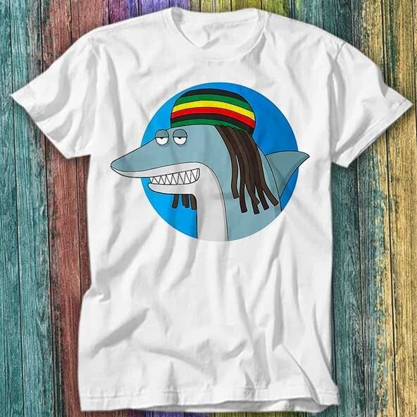 Reggae Shark Jamaican Rasta Funny Vintage Retro T Shirt Top Tee 340
