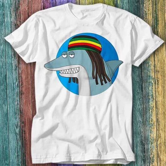 Reggae Shark Jamaican Rasta Funny Vintage Retro T Shirt Top Tee 340