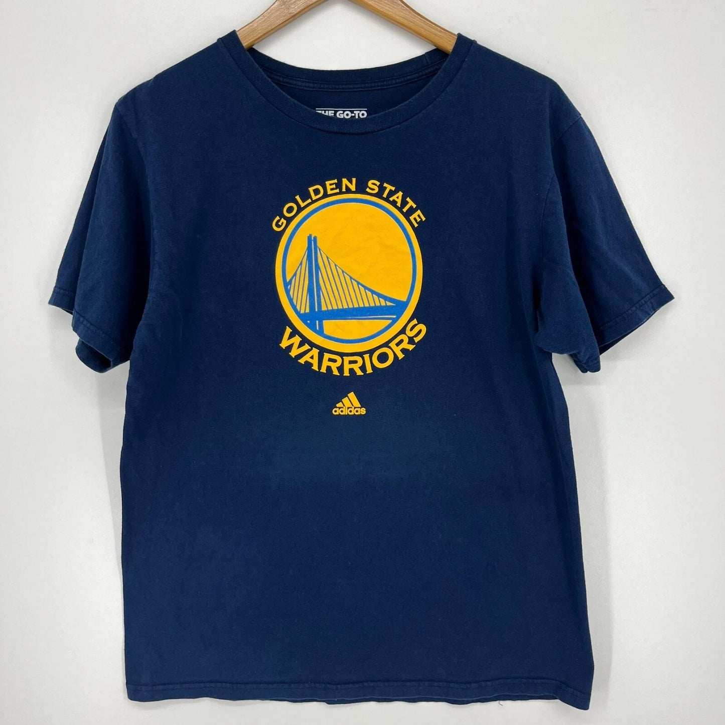 Adidas T-shirt Men's L Blue Golden State Warriors Nba Basketball The Go-tee | Trendy Graphic Tee | Casual Unisex T-shirt