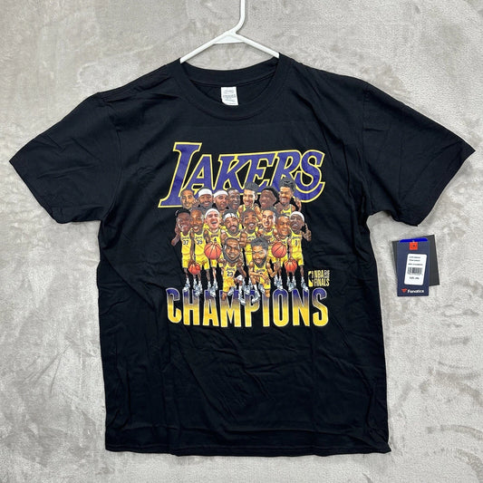 Los Angeles Lakers Fanatics Nba Finals Champions Team Caricature T-shirt - Black | Trendy Graphic Tee | Casual Unisex T-shirt