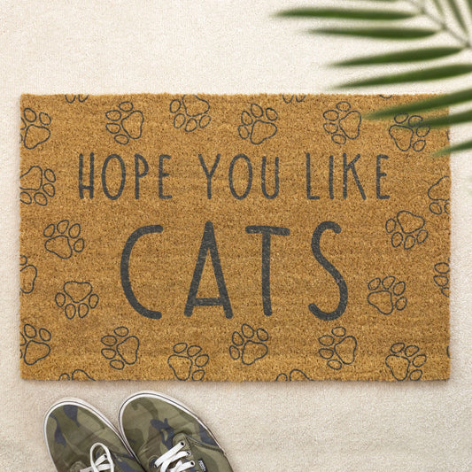 I Hope You Like Cats Doormat Funny Cat Lover Welcome Mat Pet Owner Door Mat
