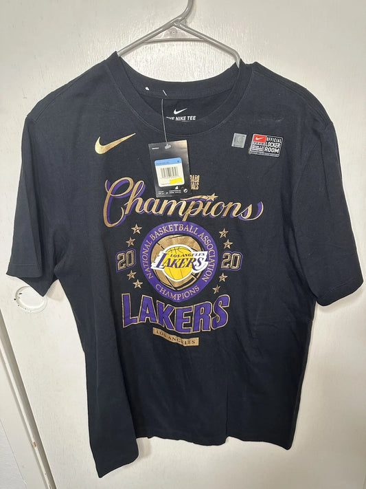Nike Los Angeles Lakers Shirt Adult Medium Black 2020 Nba Champions Finals | Trendy Graphic Tee | Casual Unisex T-shirt