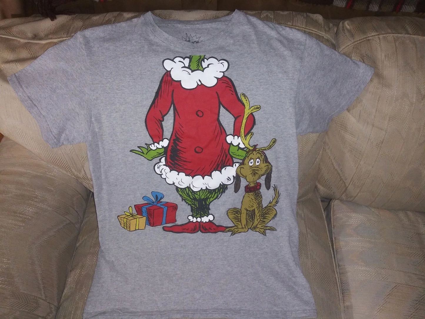 The Grinch Dr Seuss Men S Christmas T Shirt Max The Dog Xmas Short Sleeve...