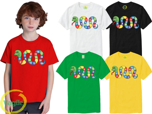 Kids Boys Girls Anaconda Number Day 2025 Maths Symbols School Tee T shirt Top
