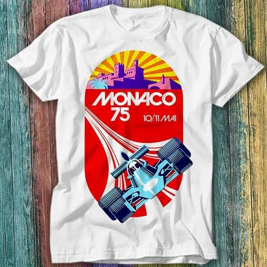 1975 Monaco Grand Prix Racing T Shirt Top Tee 550