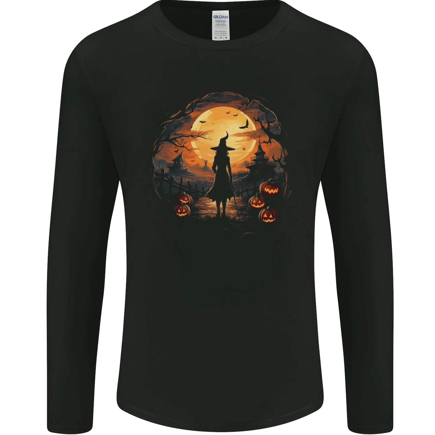 Witch Halloween Sunset Mens Long Sleeve T-shirt