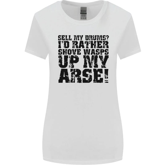 Sell My Drums Drums Drummer Drumming Womens Wider Cut Tshirt T-Shirt | Top Trending Design | Must-Have For Collectors