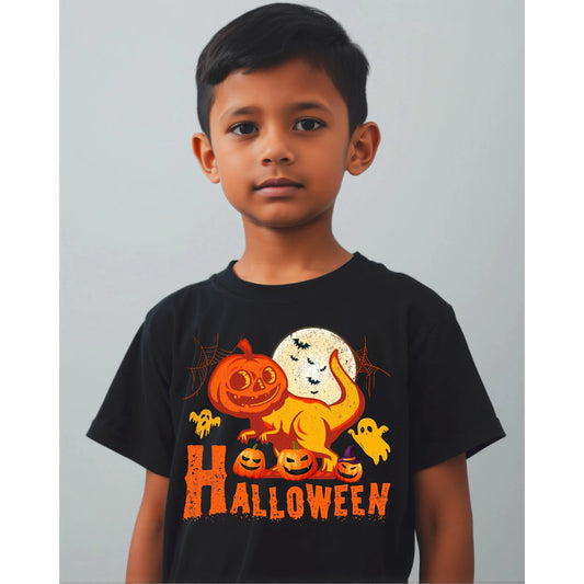 Halloween Dinosaur T shirt, Trick Treat Tee Pumpkin T rex Shirt Kids Adults Top
