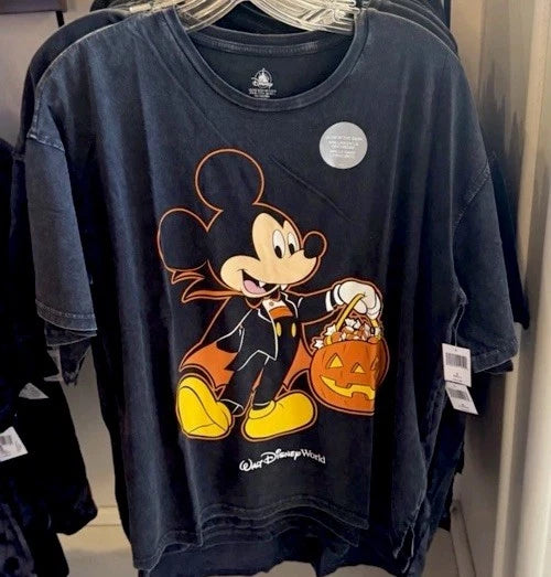 Disney Parks 2025 Vampire Mickey Halloween Wdw Shirt 2x Double Sided Glows Dark