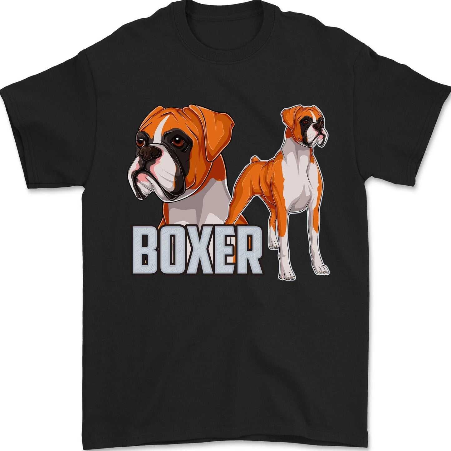 A Boxer Illustration Dog Mens T-shirt 100% Cotton