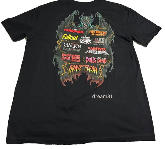 Universal Studios Halloween Horror Nights House Short Sleeve Shirt Sz L 2025