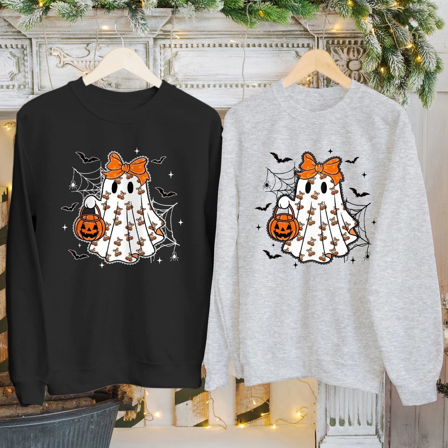 Tshirt (1857) Cute Ghost Halloween T-shirt Sweatshirt Trick Or Treat Pumpkin Tee