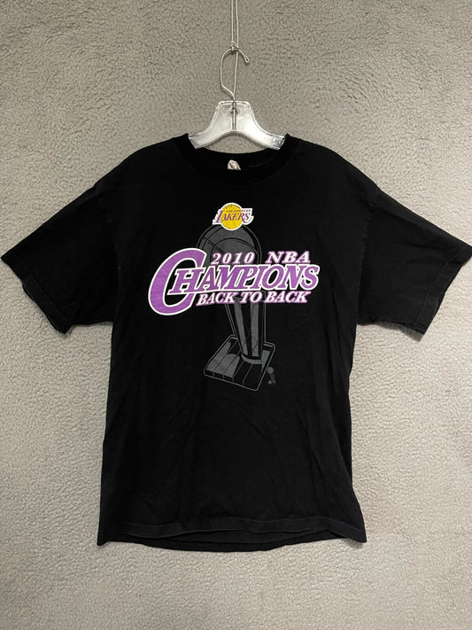 Los Angeles Lakers 2010 Nba Finals Champions Shirt Size Large Black Adult Cotton | Trendy Graphic Tee | Casual Unisex T-shirt