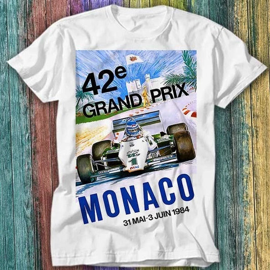 1984 Monaco Grand Prix Racing T Shirt Top Tee 554