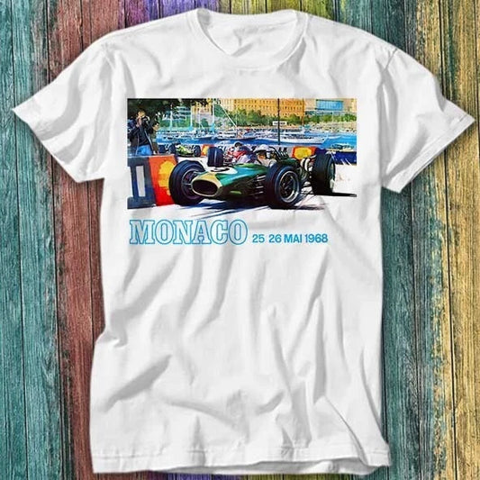 1968 Monaco Grand Prix Racing T Shirt Top Tee 546