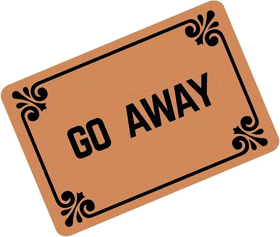 Funny Doormats Go Away Machine-washable 1'4" X 1'11" (rectangular), Color G