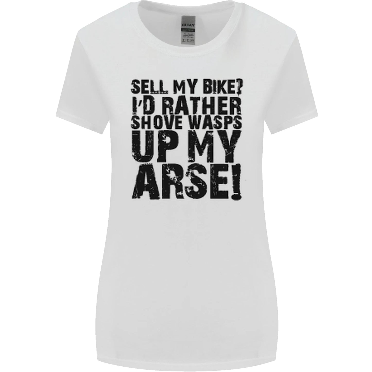 Cycling Biker Sell My Bike Cyclist Bicycle Womens Wider Cut Tshirt T-Shirt | Iconic Graphic Look | Popular Graphic Edition