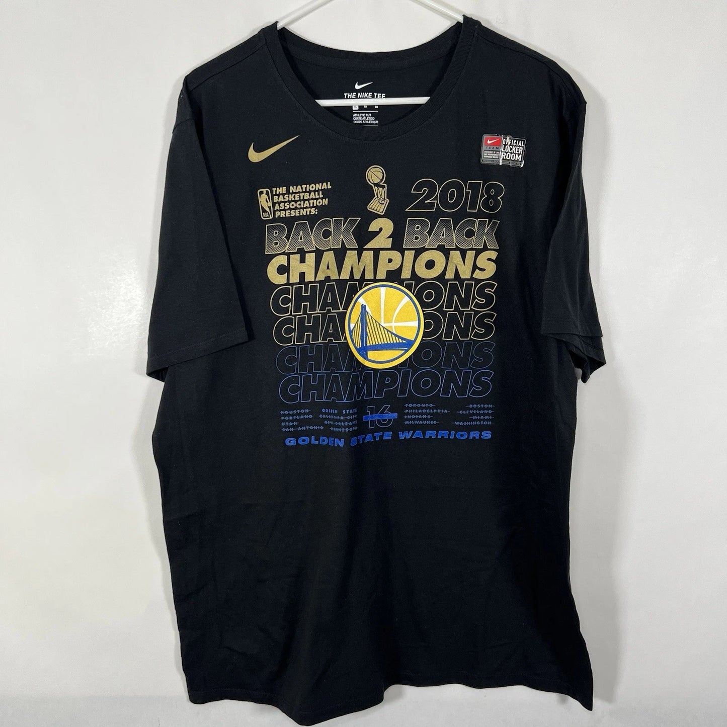 Golden State Warriors Nike T Shirt Mens Xl Black Back2back Nba Champions Nwot | Trendy Graphic Tee | Casual Unisex T-shirt
