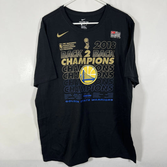 Golden State Warriors Nike T Shirt Mens Xl Black Back2back Nba Champions Nwot | Trendy Graphic Tee | Casual Unisex T-shirt