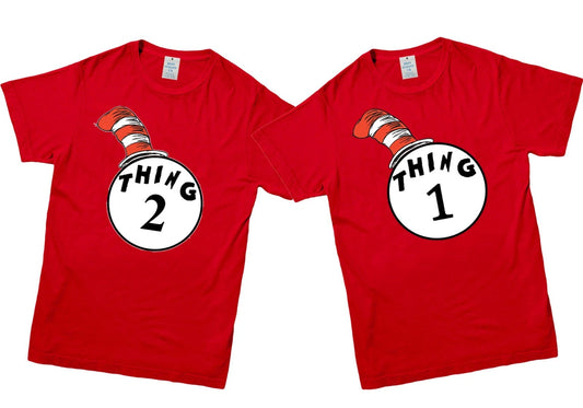 Thing One (1) And Thing Two (2) ) Mens Ladies Kids World Book Day T-shirt