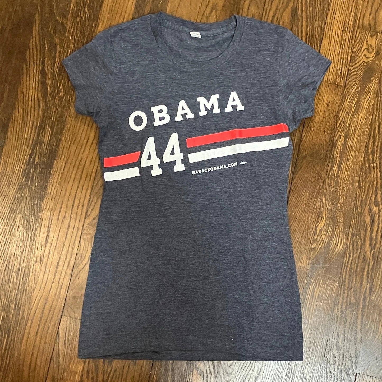 Obama 44 Fitted Womens Tee T Shirt Top Gray S Nwot New T-Shirt | Iconic Graphic Look | Trending Fashion Apparel
